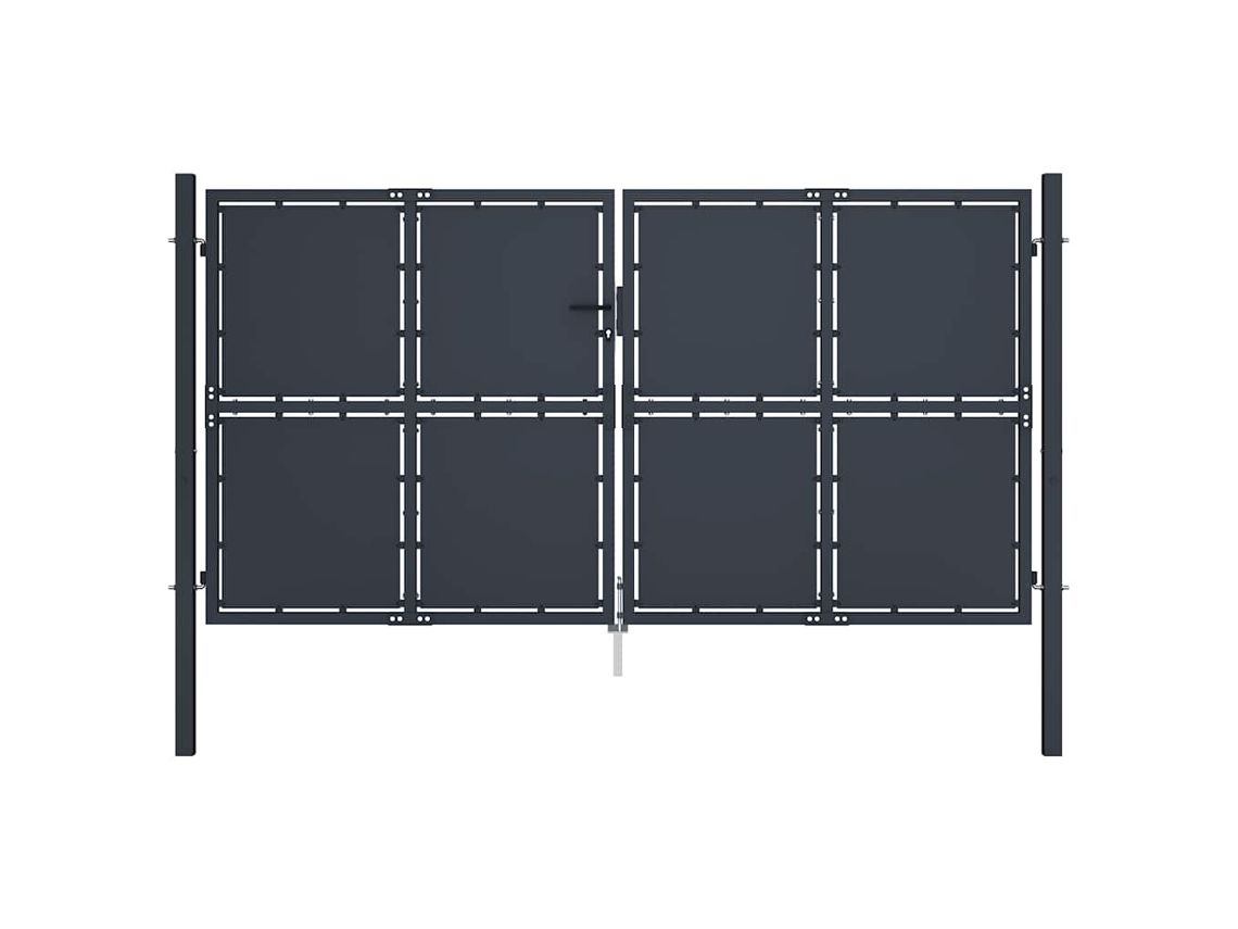 Vidaxl Portão De Jardim Em Aço 300 X 175 Cm Antracite