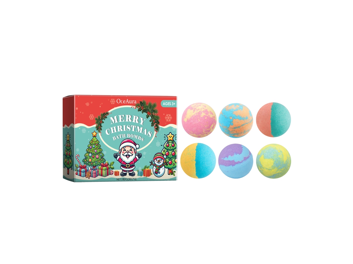 Bombas de Banho Coloridas LAXISCREED com Aroma Festivo, Perfeitas para Celebrações de Natal