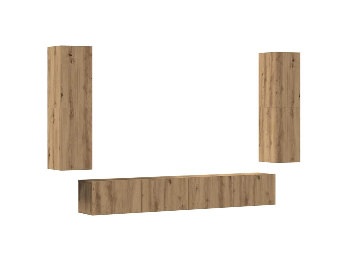 Tv Cabinet Set, Tv Cabinet Sets Vidaxl Marrom Madeira Processada (n/a)
