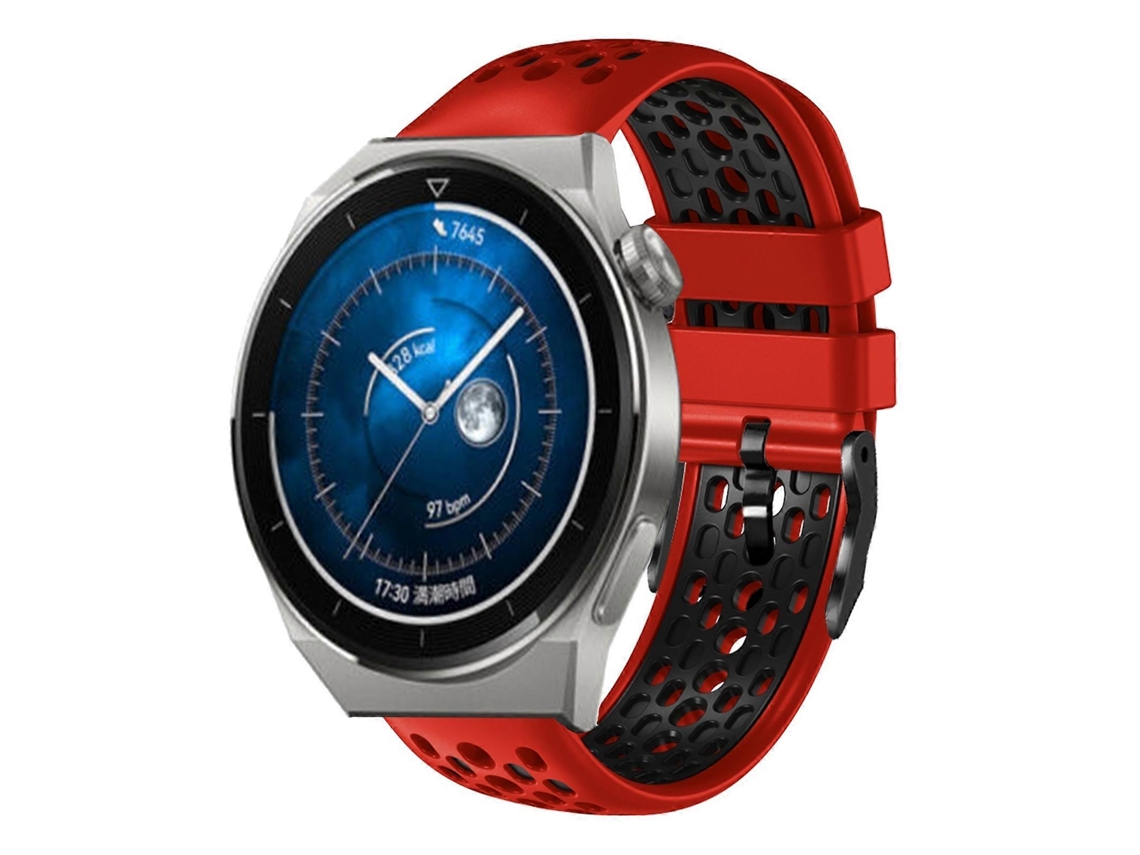 Pulseira De Silicone Respirável Bicolor Para Huawei Watch Gt3 Pro 46mm 22mm