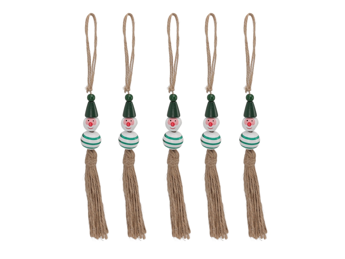 Conjunto de 5 Contas de Natal em Madeira LAXISCREED