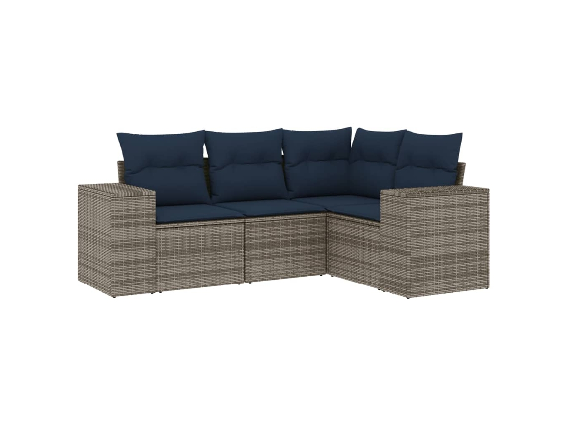 Conjunto de Sofá Jardim 4 Peças Almofadas Rattan Sintético MAISON EXCLUSIVE