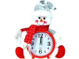 Relógio de Mesa Natal Papai Noel Boneco Neve Bateria