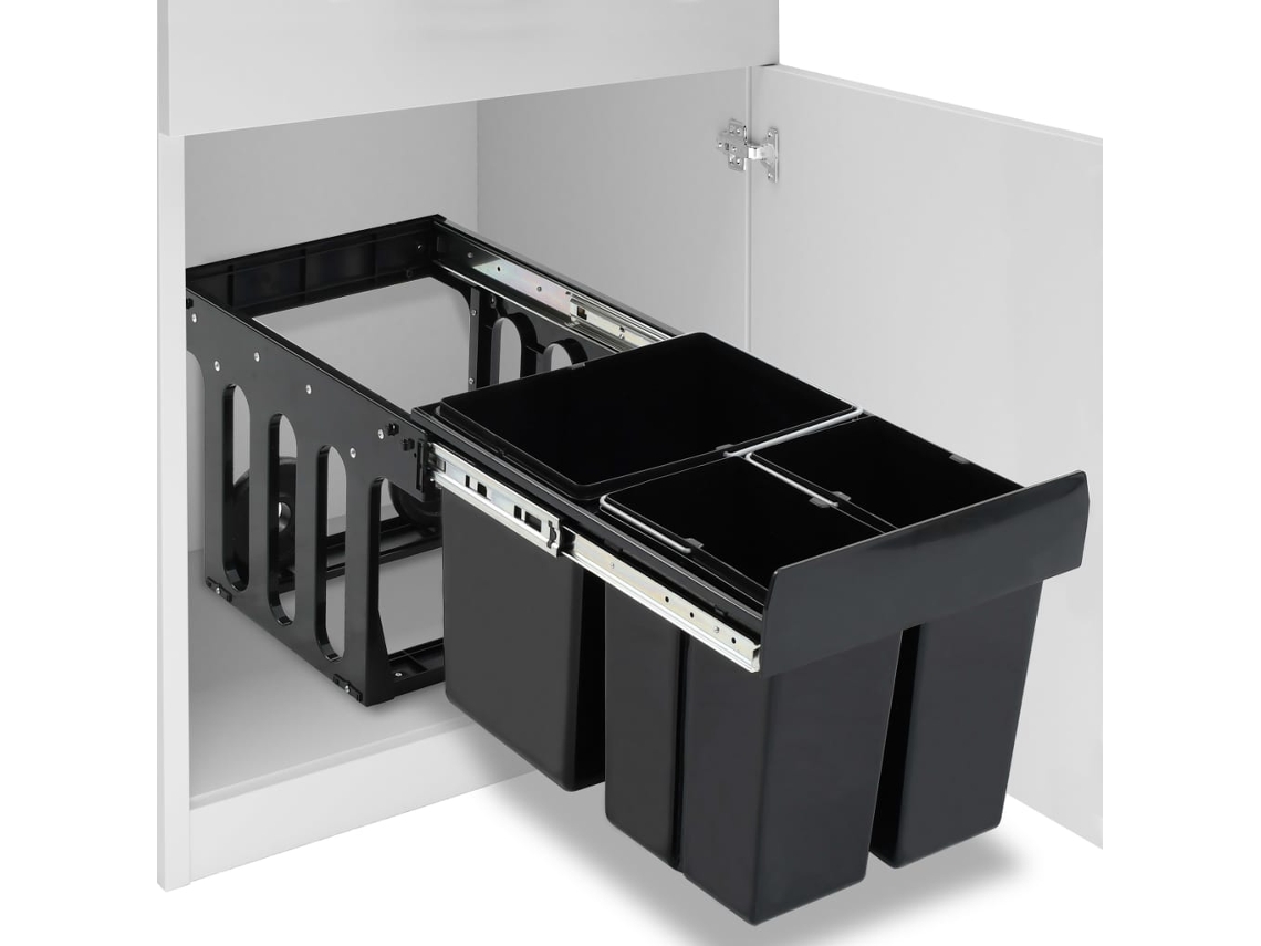 Pull-out Dustbin, Pull-out Dustins Vidaxl Preto Plástico (n/a)
