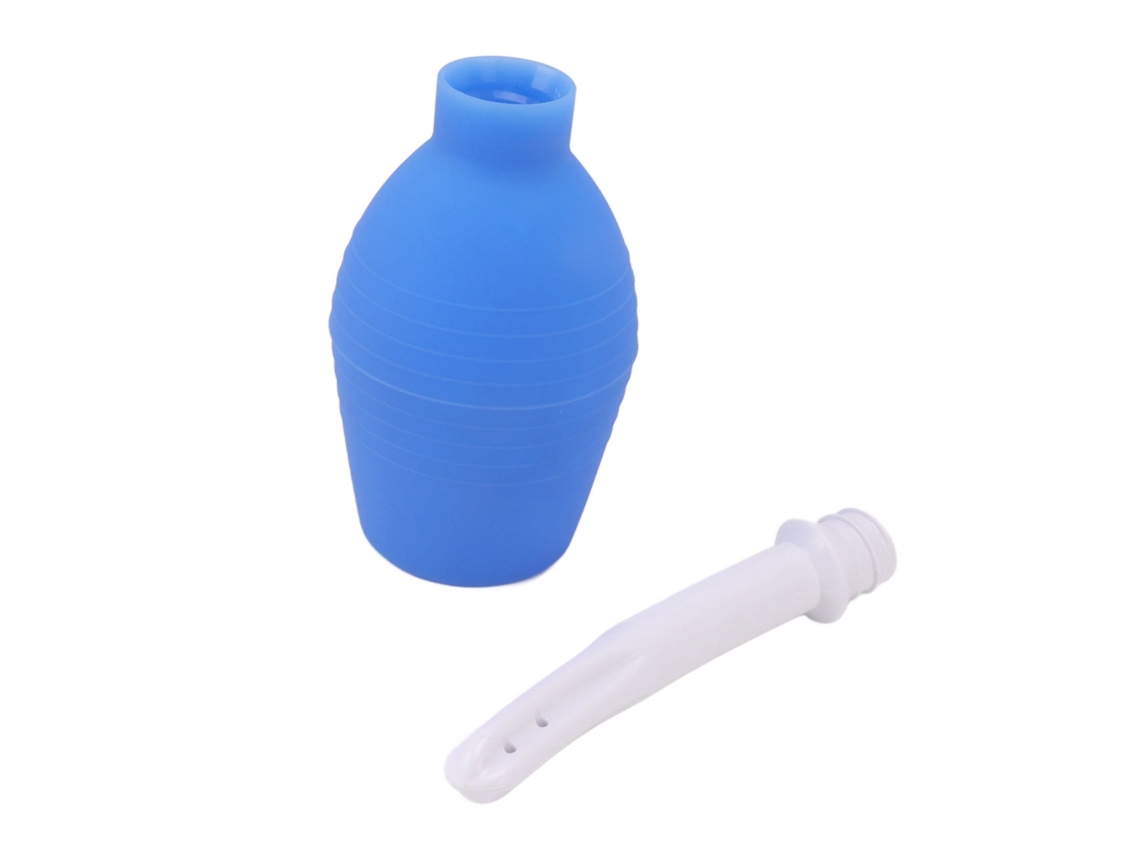 Kit Enema Silicone Reutilizável 310ml Azul Higiene Intima