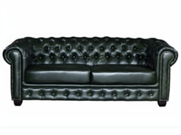 Sofá Fixo Brenton LINEA (Verde Pinho - Pele - 201x96x73 cm)