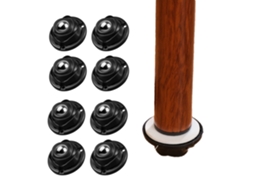 Conjunto De 8 Mini Rodas Giratórias Universais Pretas Aquaforge