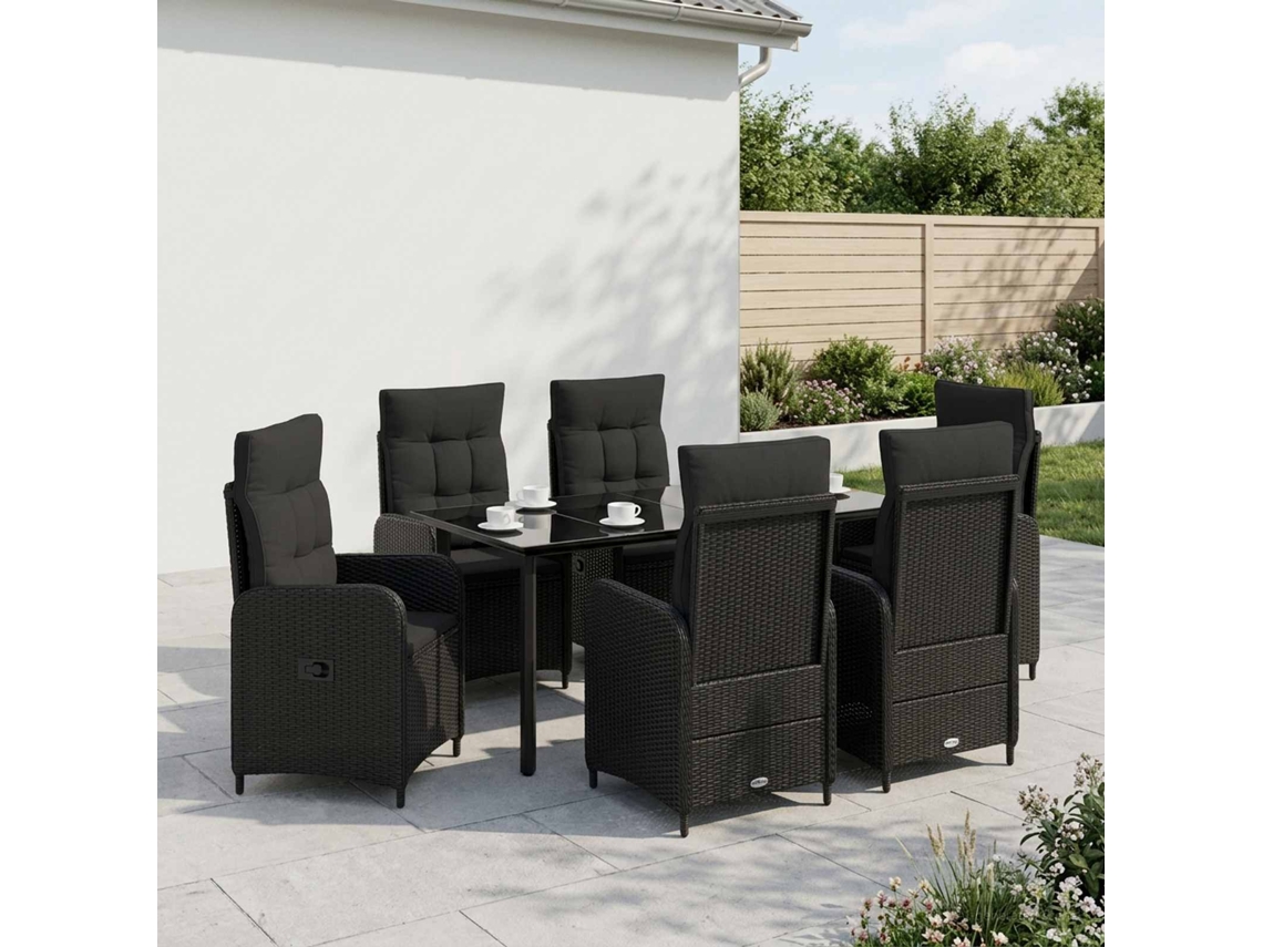 Vidaxl Conjunto De Jantar Para Jardim 7 Unid.