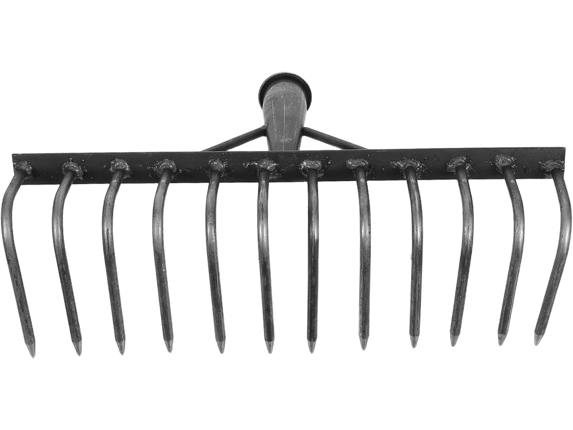 Cabeça de Ancinho de Aço Carbono com Múltiplos Dentes para Revolver e Manter Gramados e Canteiros de Flores. SFUSHOS