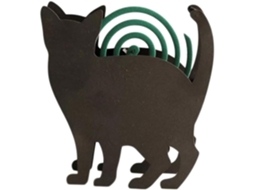 Suporte Para Espiral Repelente De Mosquitos Em Ferro Preto Com Design Exclusivo E Atraente Gato, Ideal Para Uso Externo