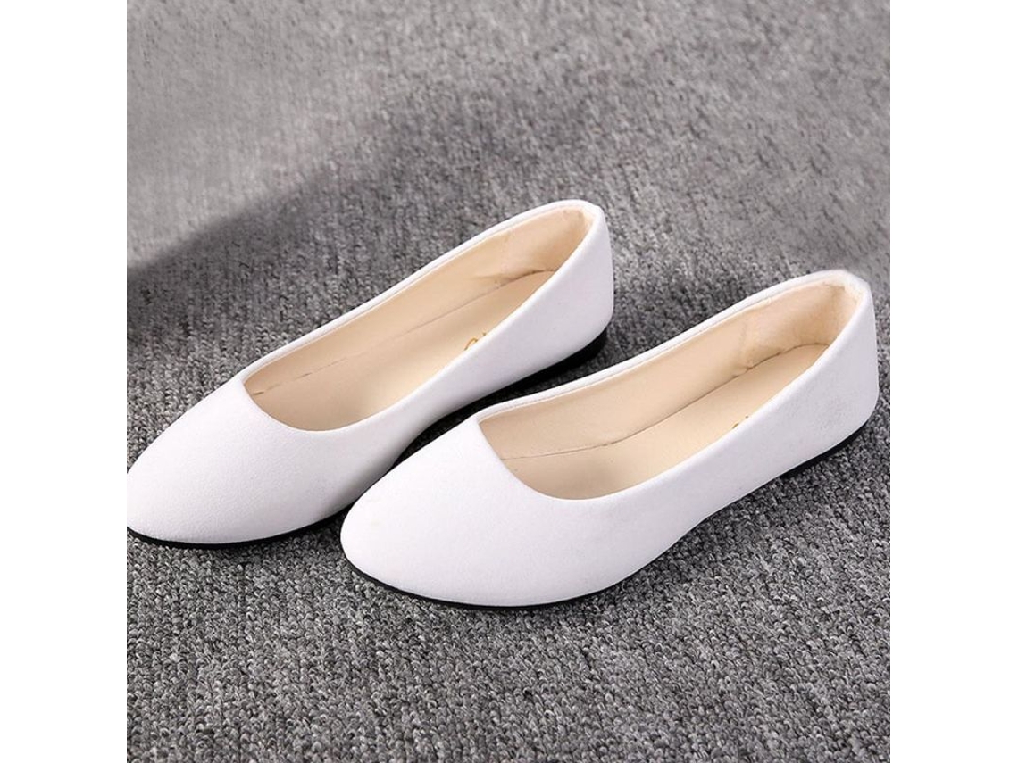 Sapatos femininos Rebe, rasos, em cores suaves de verão, confortáveis e plus size, modelo mocassim Fxb Wsh2214 Quarenta E Um Branco