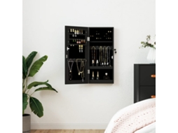 Vidaxl Móvel Para Joias De Parede Espelhado 30x8,5x67 Cm Preto