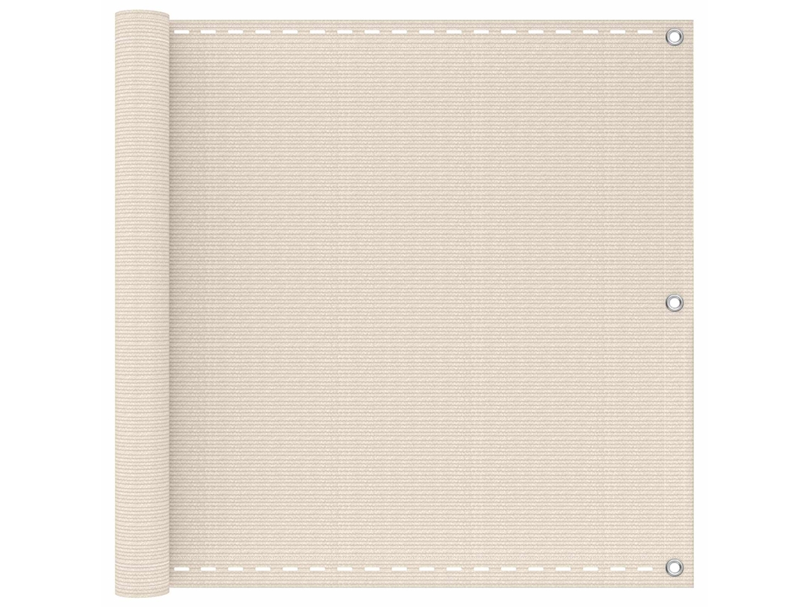 Conjunto 1 Tela De Varanda Vidaxl Creme Polietileno De Alta Densidade (75 X 800 Cm)