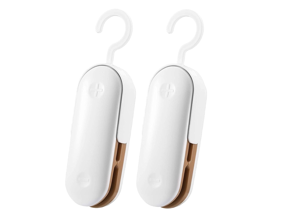 Mini selador de saco 2 2 em 1 selador e cortador a vácuo térmico com gancho removível para sacos plásticos armazenamento de alimentos lanche fresco
