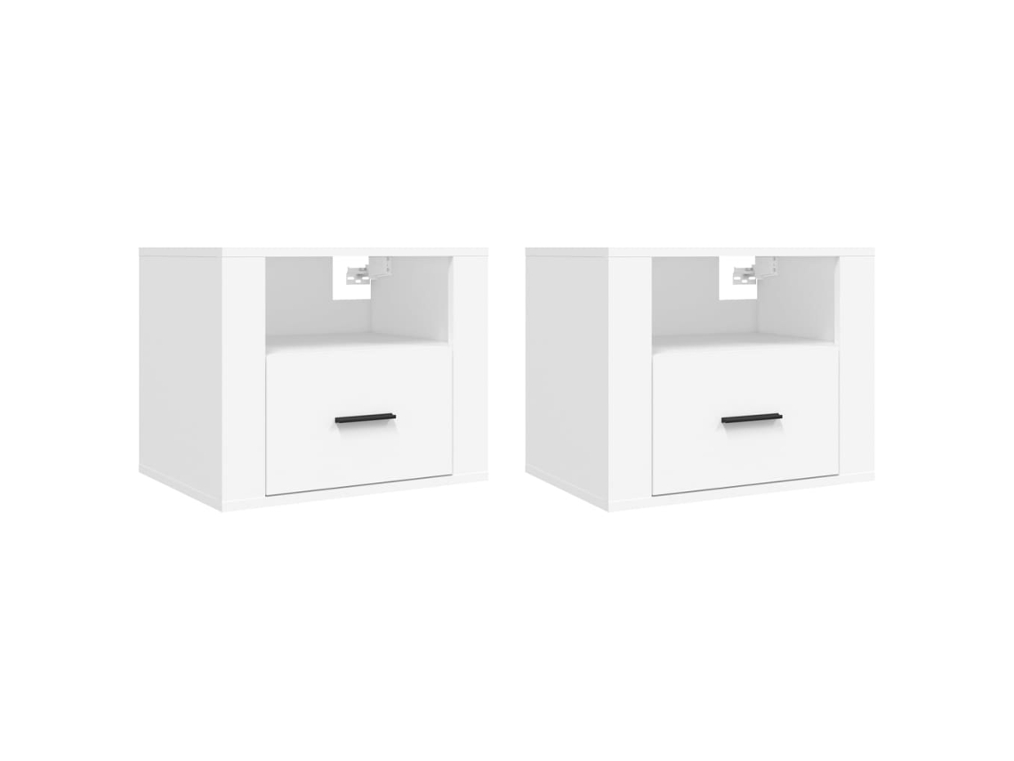 Wall-mounted Bedside Cabinet, Wall-mounted Bedside Cabinets Vidaxl Branco Madeira Processada (n/a)