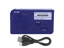 Rd638 Abs Rádio De Emergência Multifuncional Com Manivela E Energia Solar, Compatível Com Fm/am, Azul Brilvibera