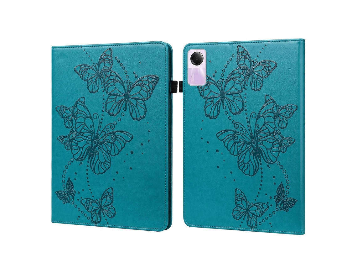 Capa de couro com padrão de borboleta em relevo Webake para tablet