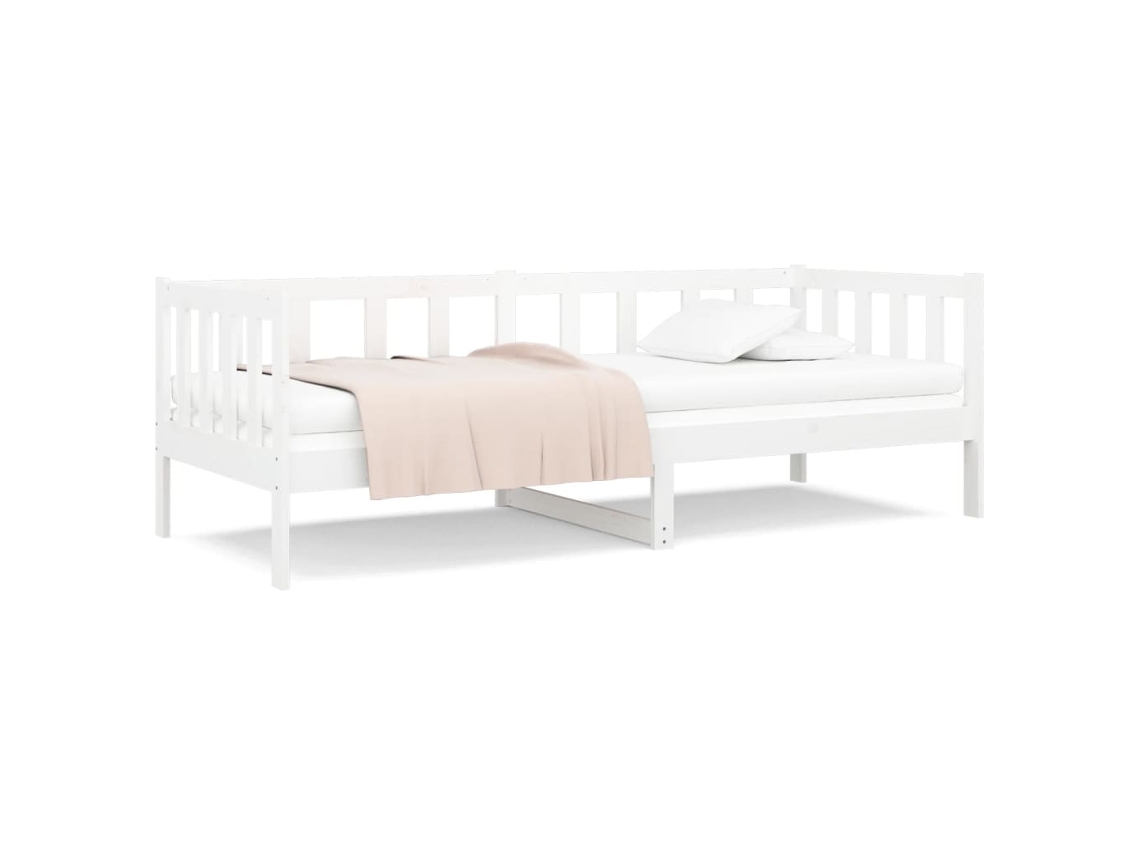 Sofá cama em Madeira de Pinho Maciça Branco MAISON EXCLUSIVE (90x190 cm)