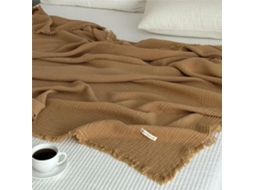 1 Manta de Sofá 100% Algodão Roupa Cama com Franjas Xale Cor Sólida Macia e Agradável Ao Toque Estampa Arraia,