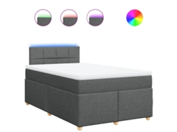 Cama Boxspring com Colchão 120x190 cm Tecido Cinzento Escuro MAISON EXCLUSIVE