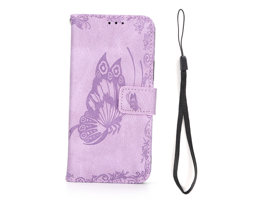 Capa Flip LAXISCREED Iphone 12 Pro Couro Roxo
