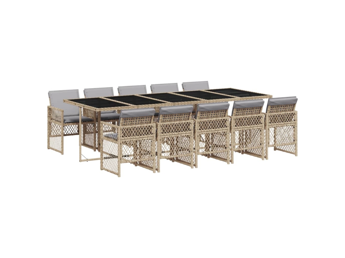 Garden Dining Set, Garden Dining Sets Vidaxl Bege Rattan / Vime (n/a)
