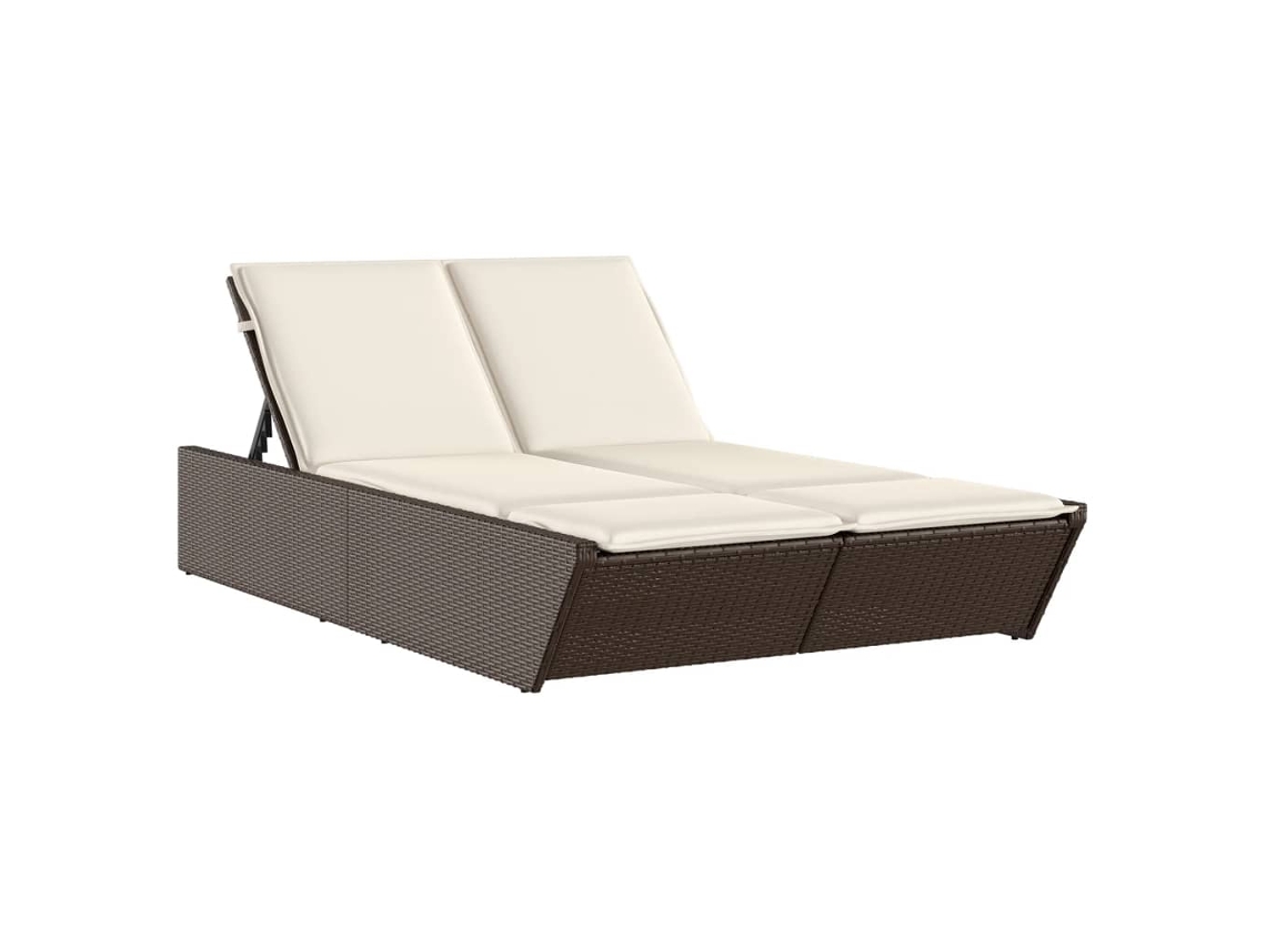 Double Sun Lounger, Double Sun Loungers Vidaxl Marrom Rattan / Vime (n/a)