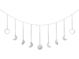 Rebe banner de Arte Estético de Luna para Habitación Niña, Salón, Dormitorio, Oficina, Regalo de Cumpleaños, Plata, 200cm