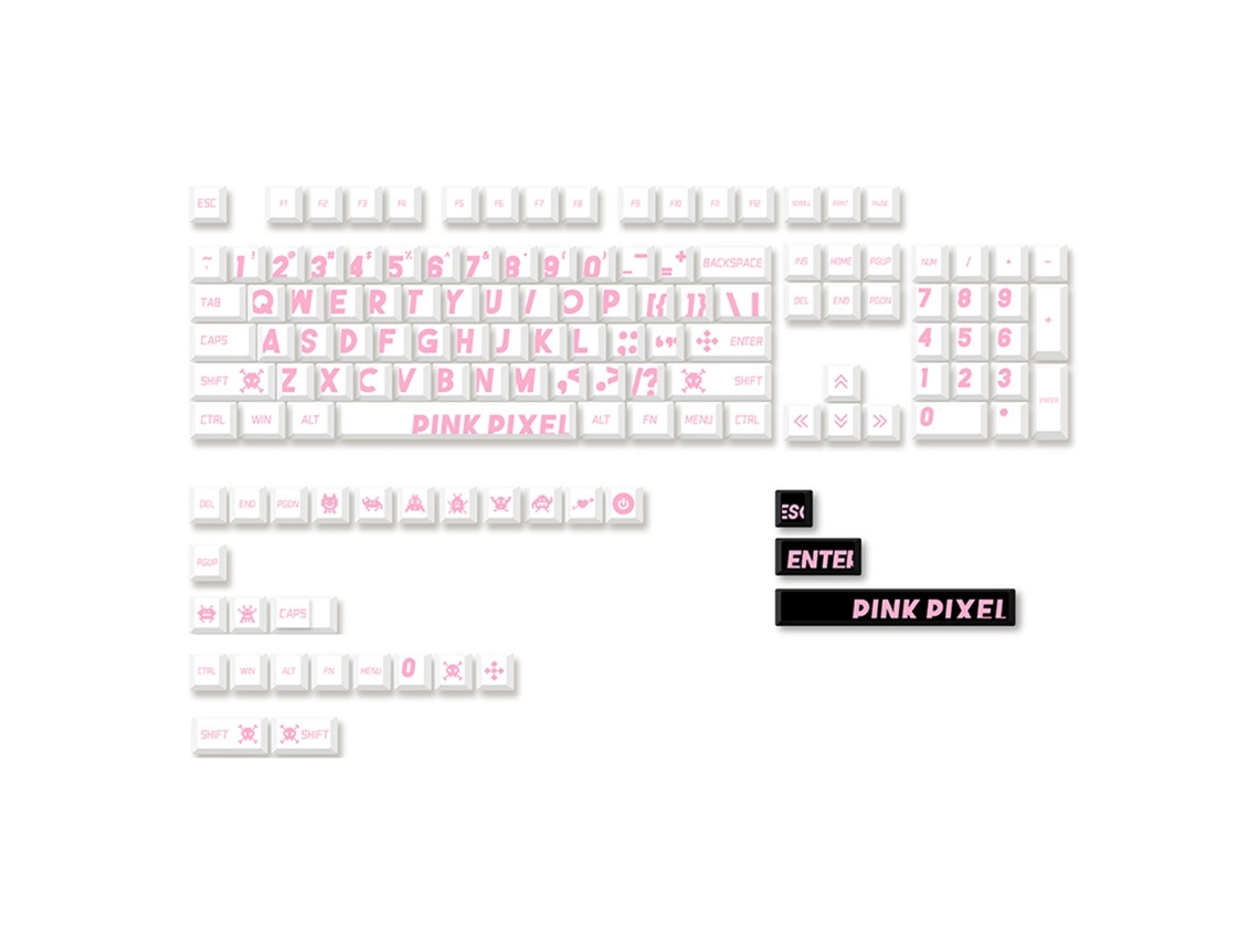 Keycaps Pbt 132 Peças, Rosa, Maiúsculas, Cherryprofile, Maiúsculas Slowmoose