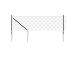 Conjunto 1 Poste De Cerca Vidaxl Cinzento Aço (10 X 0,8 M)