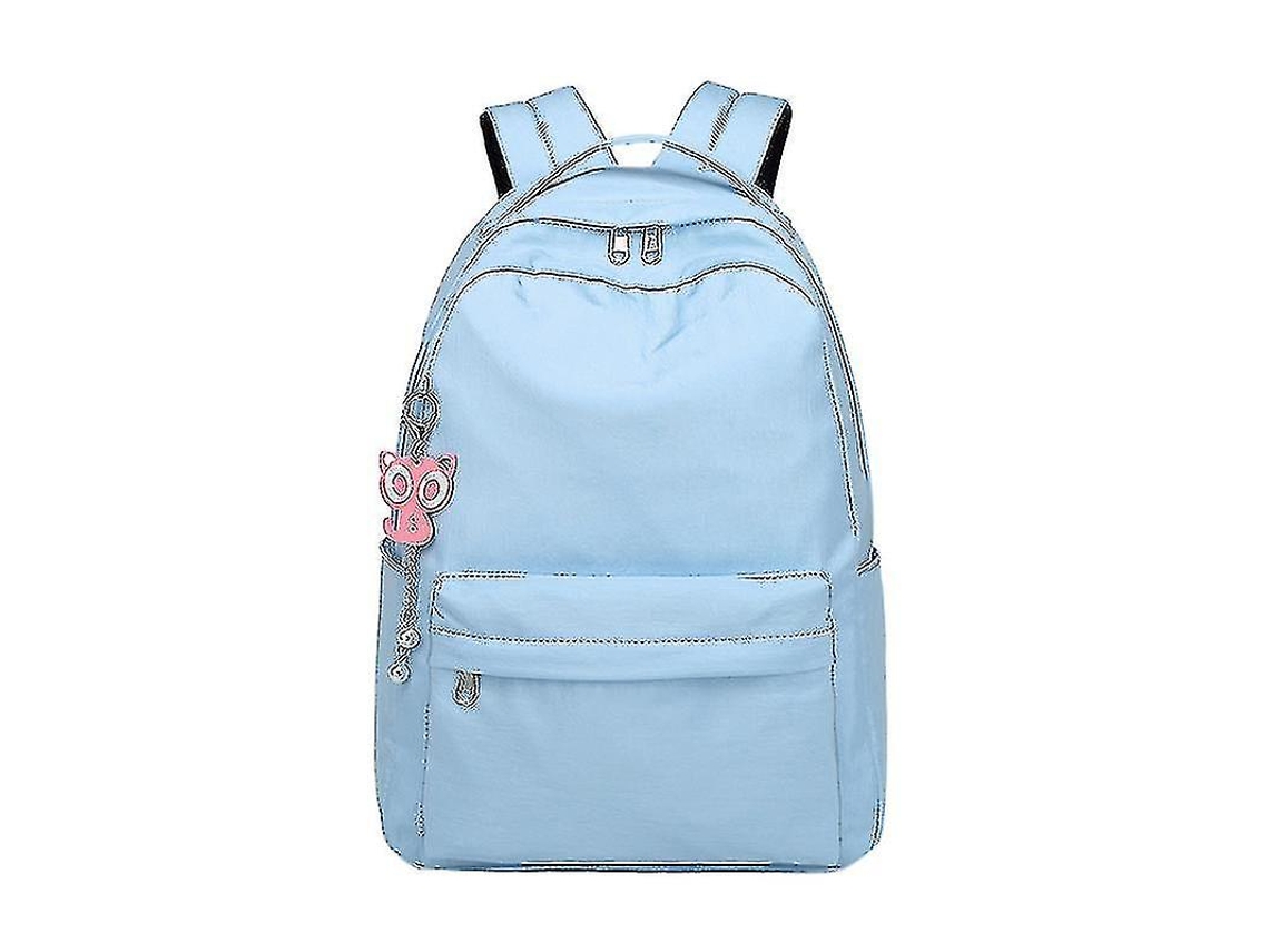 Mochila Escolar Para Alunos Do Ensino Fundamental, Cor Sólida, Grande Capacidade, Azul Olysi Shop