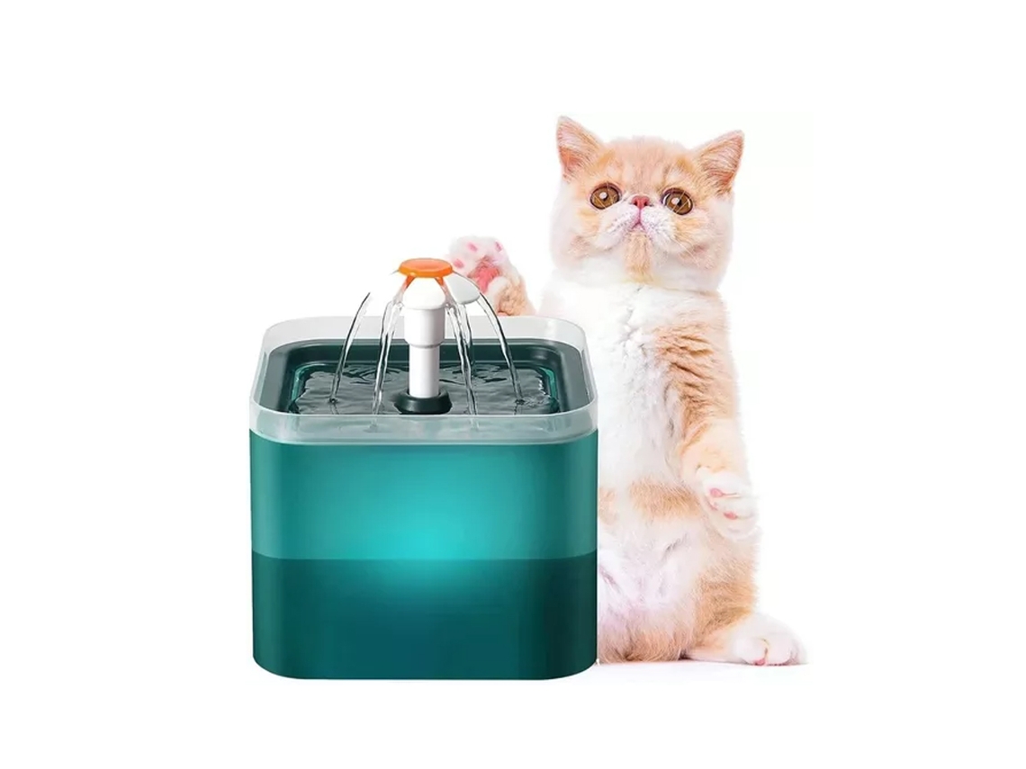 Fonte para Gato  Bebedouro Automático Ultra Silencioso com Filtro e Bomba de Água 2 L com Luz Led