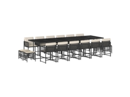 Garden Dining Set, Garden Dining Sets Vidaxl Preto Rattan / Vime (n/a)