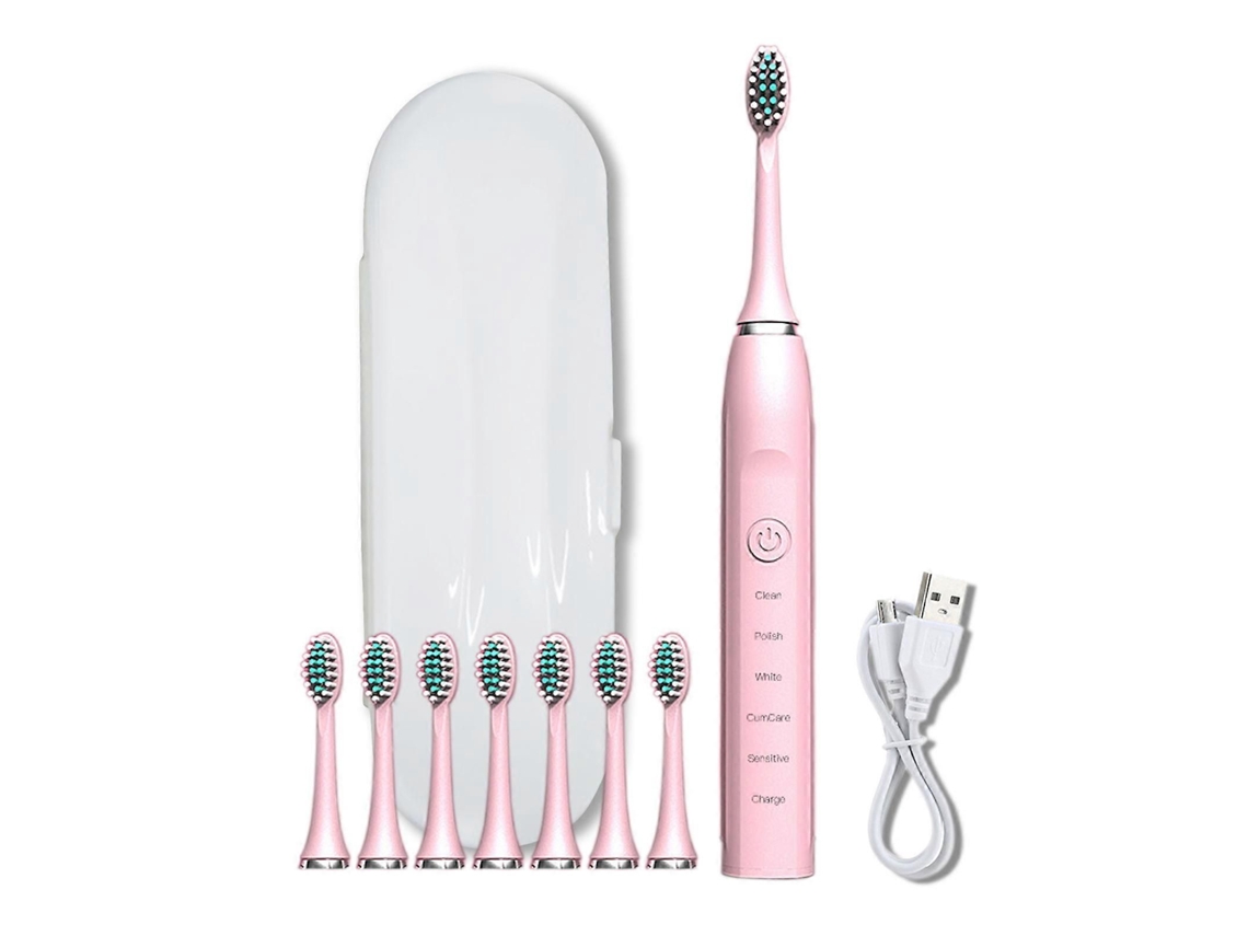 Escova De Dentes Elétrica Com 8 Cabeças De Escova, Estojo Para Escova De Dentes, 5 Modos De Limpeza, Temporizador Inteligente De 20 Velocidades,