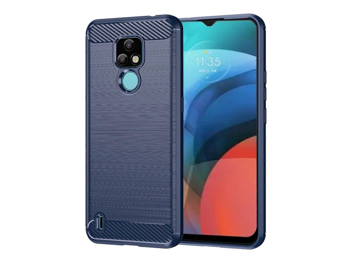 Capa De Celular De Fibra De Carbono Tpu Com Textura Escovada Para Lenovo K12 / Motorola Moto E7
