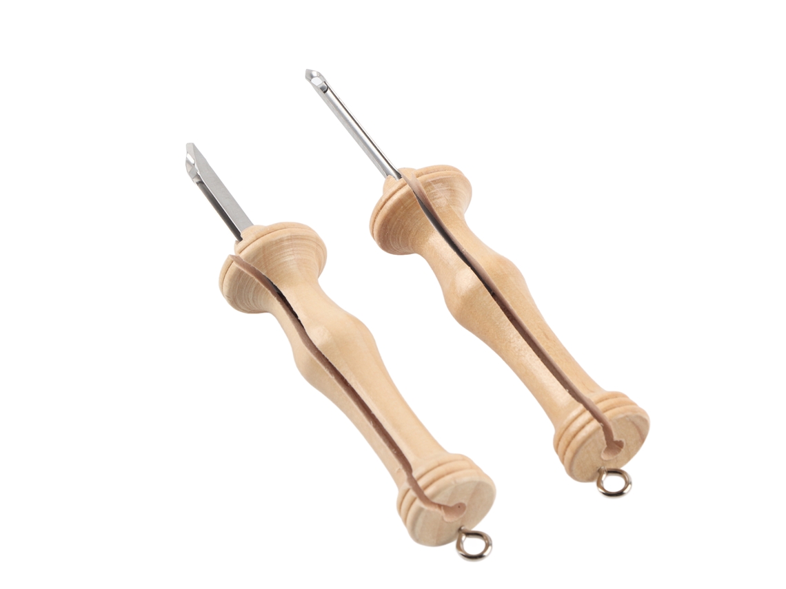 Kit de Bordado com Agulha de Punção Cabo de Madeira, Ferramentas para Tricô Artesanal AQUAFORGE (2 Peças)