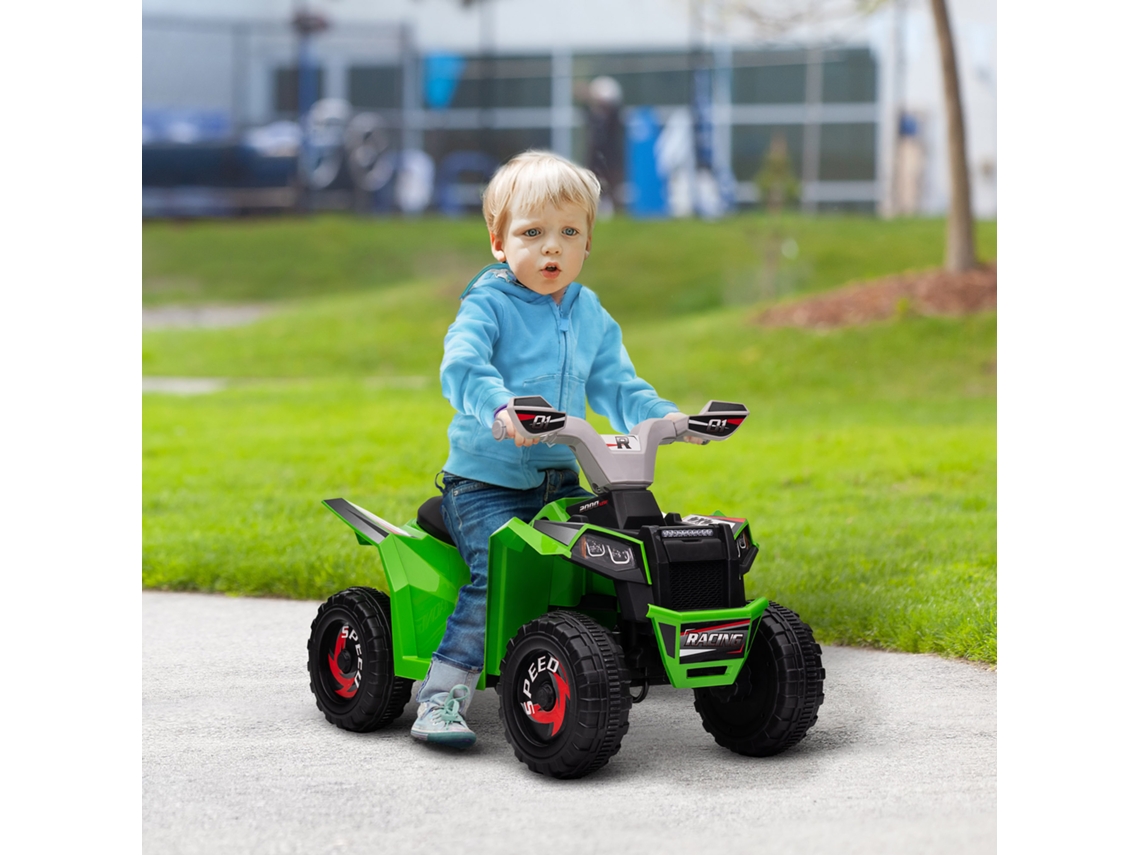 Quadriciclo Infantil Elétrico Verde 6v - Veículo A Bateria Para Crianças, 2,5 Km/h, Dimensões 70x41,5x48,5 Cm