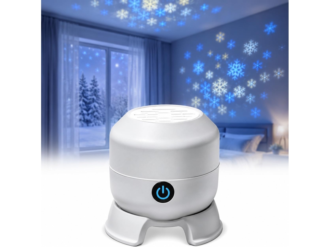 Projetor de luz LED rotativo dinâmico, luz noturna recarregável via USB com 4 lâmpadas, projetor de luz oceânica com