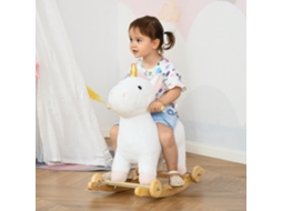 Schaukeltier Einhorn Mit Sound Effekt, Räder, Haltegriffen Plüsch Baby Schaukelspielzeug Schaukel Schaukelsitz Für Kleinkinder 3-6 Monate