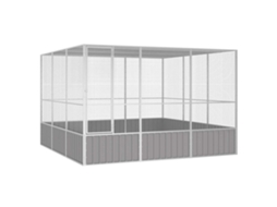 Vidaxl Gaiola P/ Pássaros 302,5x324,5x211,5cm Aço Galvanizado Cinzento