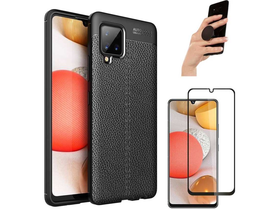 Capa/Pelicula e Popsocket Samsung A42 Rugged Leather Preto