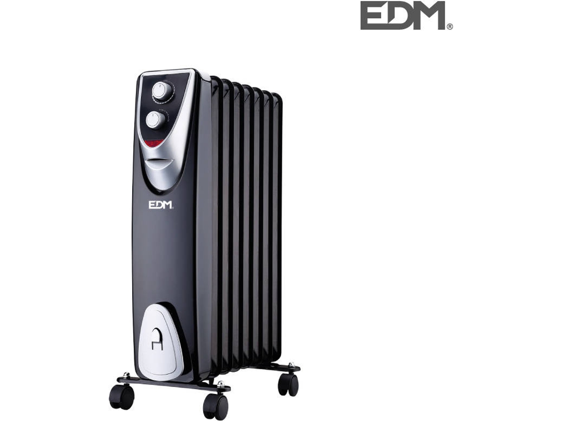 Radiador "Black Edition" Sem Óleo 8 Elementos 500, 1.000, 1.500W EDM