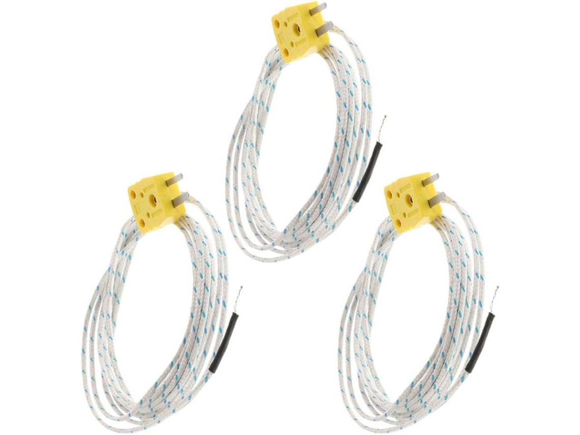 Sonda Termopar Tipo K Com Mini-er, Pacote Com 3 Unidades, Fibra De Vidro E Abs
