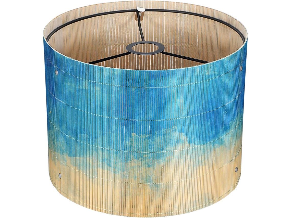 Luminária Decorativa Moderna de Bambu, Leve e Resistente, com Estampa em Aquarela, Ideal para Mesa Ou como Pendente. SFUSHOS