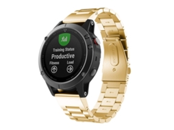 Bracelete para Garmin XIAOMOYU Fenix 8 / 7 / 6 / 5 Metal Liberação Rápida Três Contas Dourada (22mm)