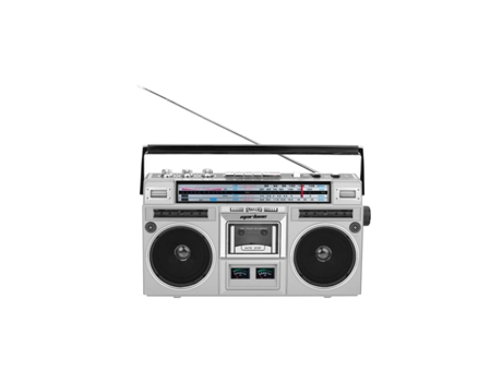 Marlone Rádio Cassete Multifunções Estéreo FM/AM Bluetooth 5.0 20W Modelo Queens Cinzento