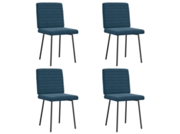 Vidaxl Cadeiras De Jantar 4 Pcs Veludo Azul