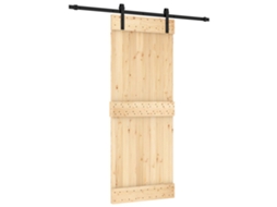 Maison Exclusive - Porta Deslizante Natural E Preto 80 X 210 Cm