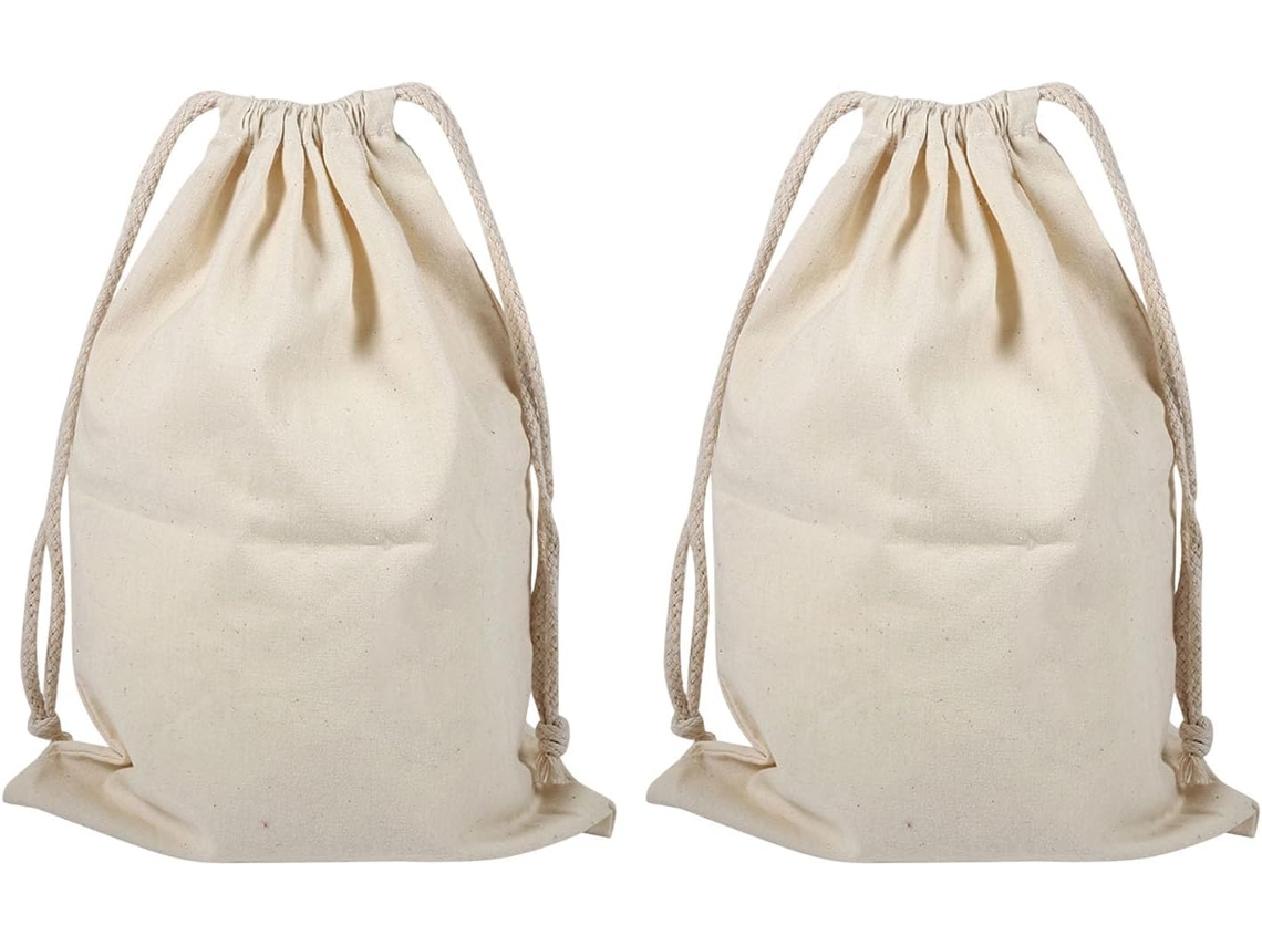 Conjunto De 2 Sacos De Algodão Para Armazenamento, Saco De Roupa Suja