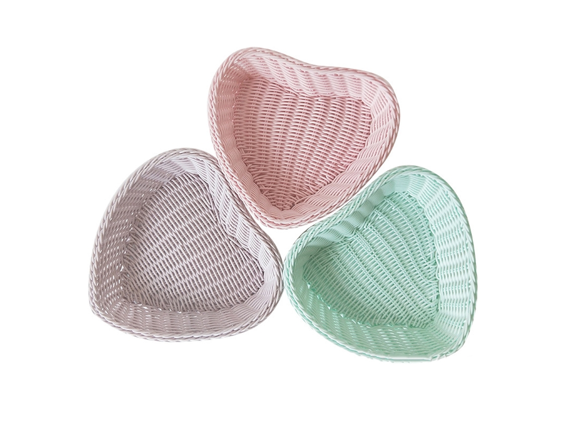 Cestas Em Forma De Coração Encantadoras, Imitação De Tecelagem De Ratão, Ideal Para Decorações Do Dia Dos Namorados E Muito Mais